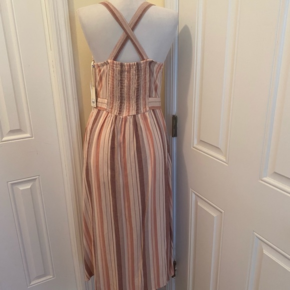 a.n.a. Button Front Long Wide Stripped Summer Dress New with Tags size S Small - Picture 3 of 12